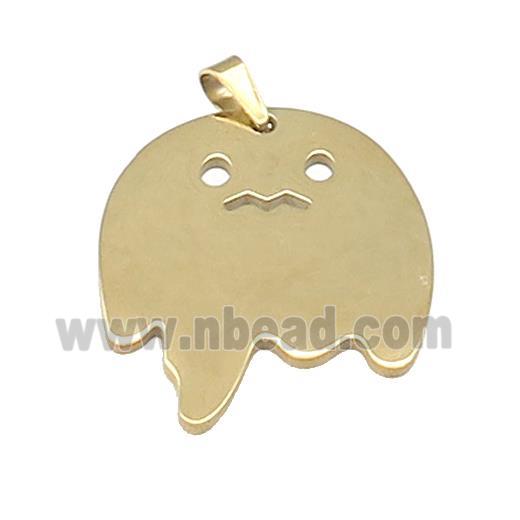 Stainless Steel Pendant Halloween Ghost Gold Plated