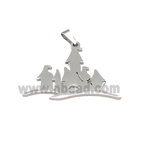 Raw Stainless Steel Pendant Halloween Haunted House Charms