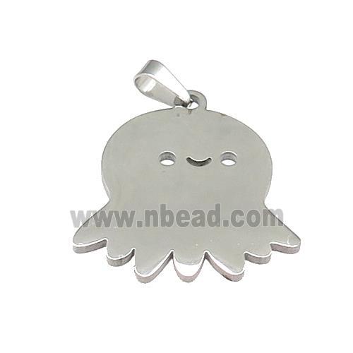 Raw Stainless Steel Halloween Ghost Charms Pendant