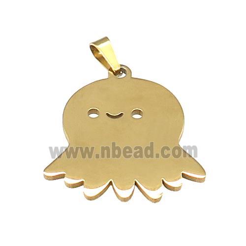 Stainless Steel Halloween Ghost Charms Pendant Gold Plated