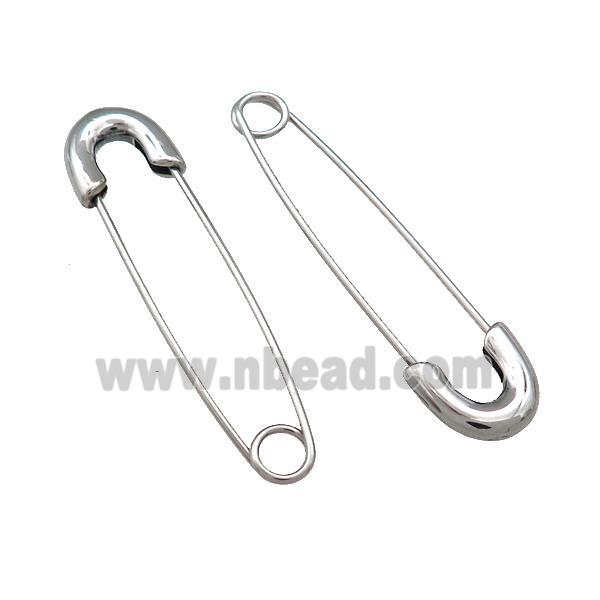 Stainless Steel Safety Pins Antique Silver