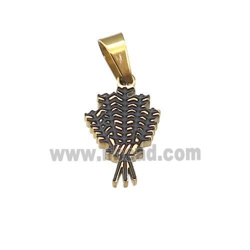 Feather Charms Stainless Steel Pendant Painted Gold Plated