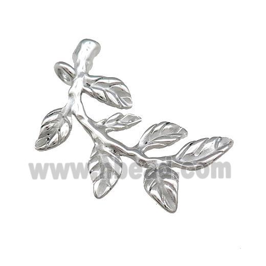Raw Stainless Steel Leaf Pendant Branch