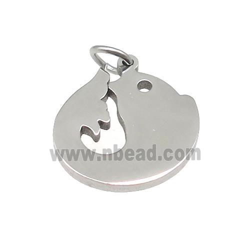 Dolphin Charms Raw Stainless Steel Pendant