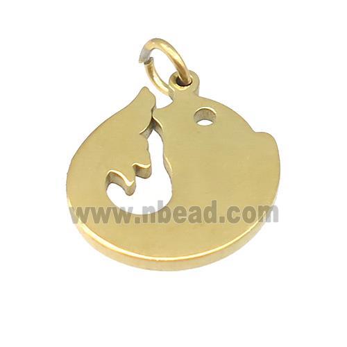 Dolphin Charms Stainless Steel Pendant Gold Plated