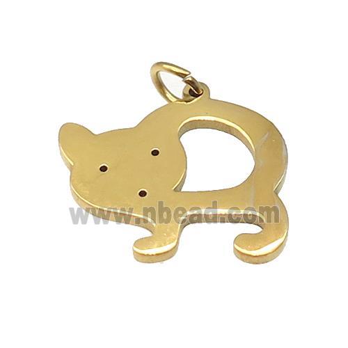 Cats Charms Stainless Steel Pendant Gold Plated