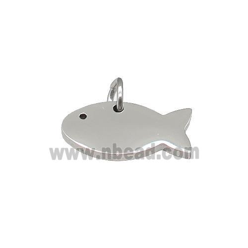 Raw Stainless Steel Fish Pendant