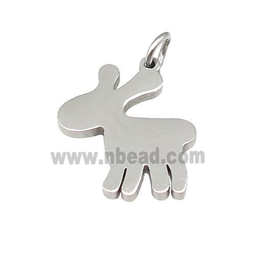 Deer Charms Raw Stainless Steel Pendant