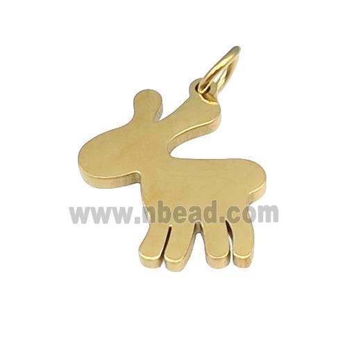 Deer Charms Stainless Steel Pendant Gold Plated