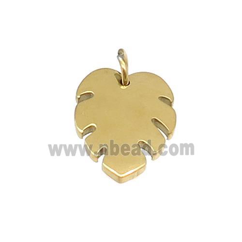 Stainless Steel Leaf Pendant Gold Plated