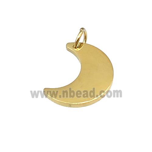 Stainless Steel Moon Pendant Gold Plated