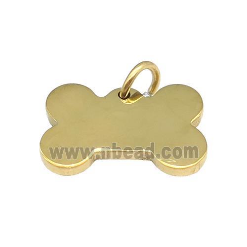 Bone Blank Dog Tags Stainless Steel Pendant Gold Plated