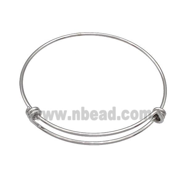 Raw Stainless Steel Bangles Adjustable