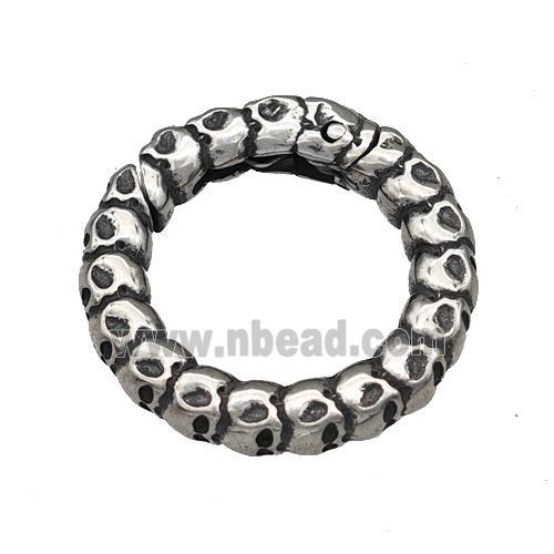Stainless Steel Clasp Circle Antique Silver