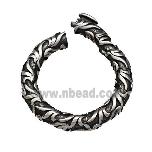 Stainless Steel Clasp Circle Antique Silver