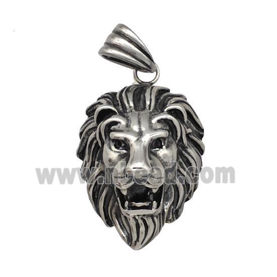 316 Stainless Steel Lion Pendant Antique Silver