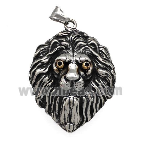 316 Stainless Steel Lion Pendant Antique Silver