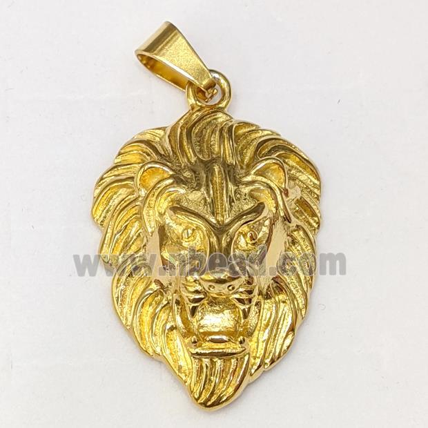 201 Stainless Steel Lion Pendant Gold Plated