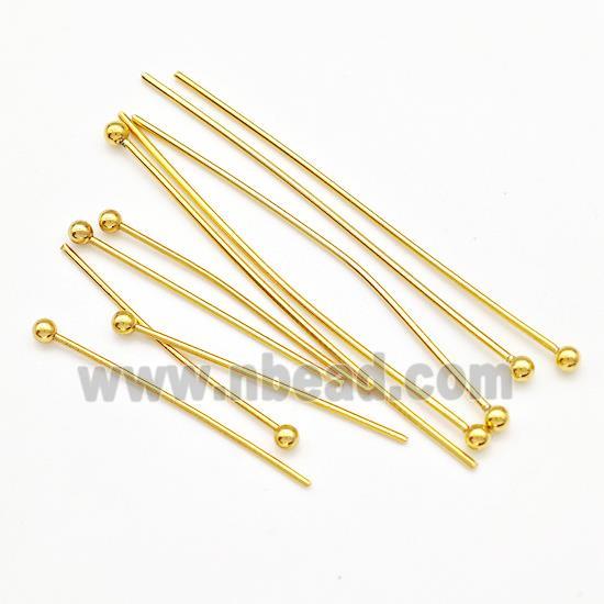 Stainless Steel Ball Pin Gold Plated