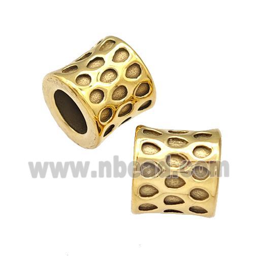 Stainless Steel Bamboo Beads Large Hole Gold Plated