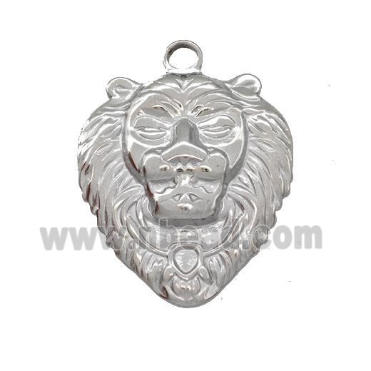 Raw Stainless Steel Lion Pendant