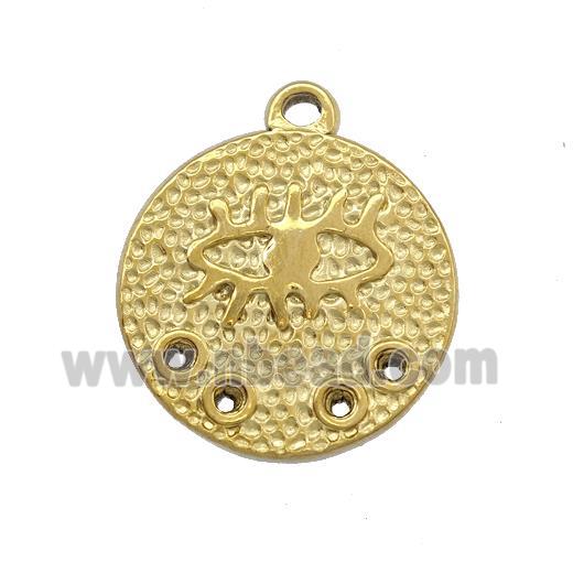 Stainless Steel Eye Charms Pendant Circle Gold Plated