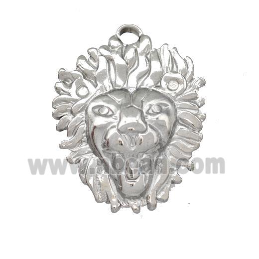 Raw Stainless Steel Lion Charms Pendant