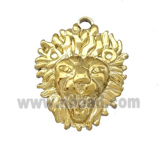 Stainless Steel Lion Charms Pendant Gold Plated