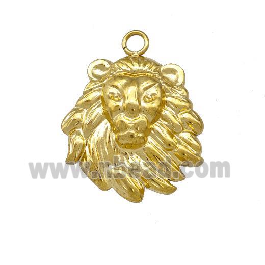 Stainless Steel Lion Charms Pendant Gold Plated