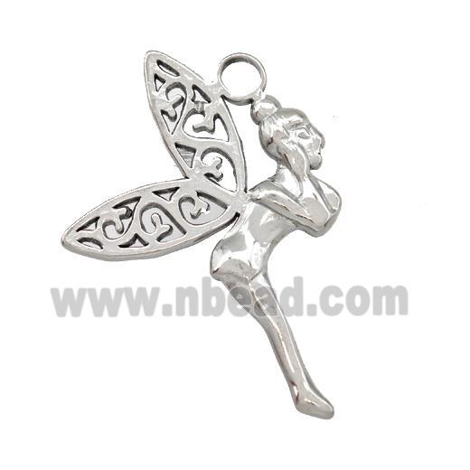Raw Stainless Steel Fairy Charms Pendant