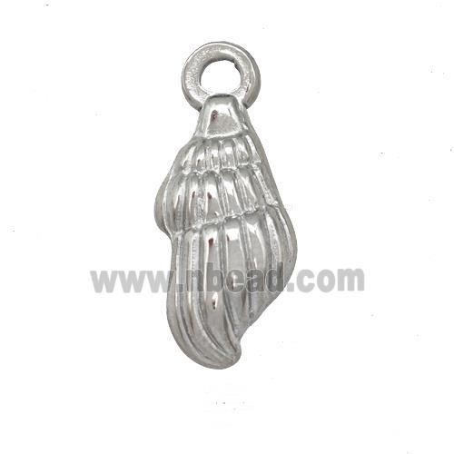 Raw Stainless Steel Conch Shell Charms Pendant
