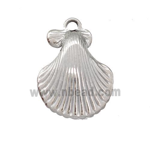 Raw Stainless Steel Sea Shell Charms Pendant
