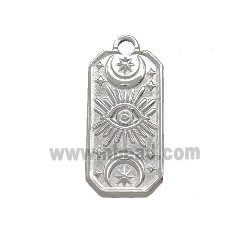 Raw Stainless Steel Eye Charms Pendant Rectangle