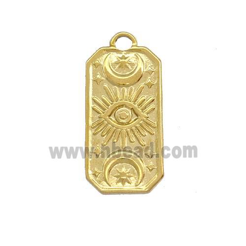 Stainless Steel Eye Charms Pendant Rectangle Gold Plated