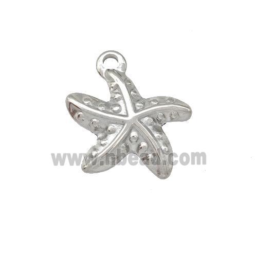 Raw Stainless Steel Starfish Charms Pendant