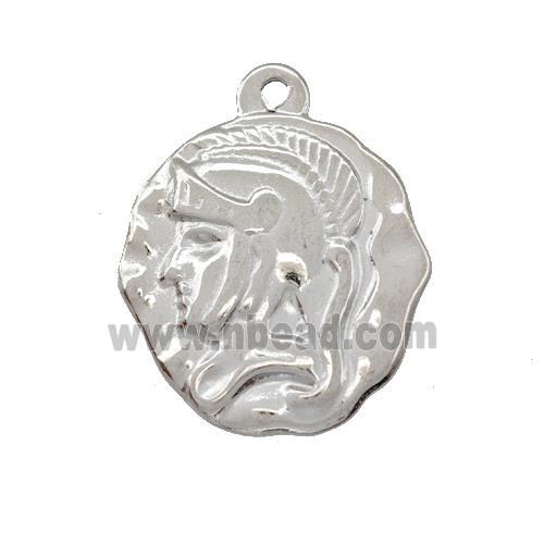 Raw Stainless Steel Human Charms Pendant