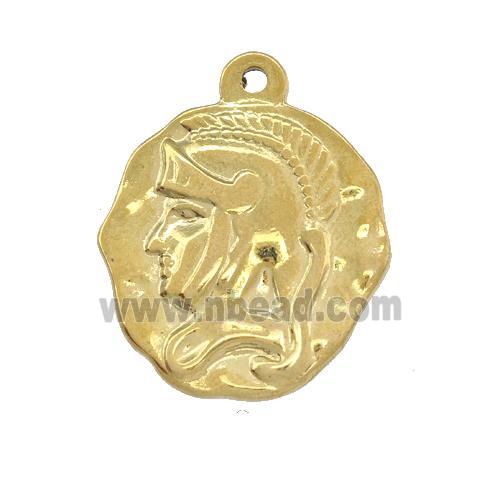 Stainless Steel Human Charms Pendant Gold Plated