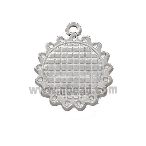 Raw Stainless Steel Sun Charms Pendant
