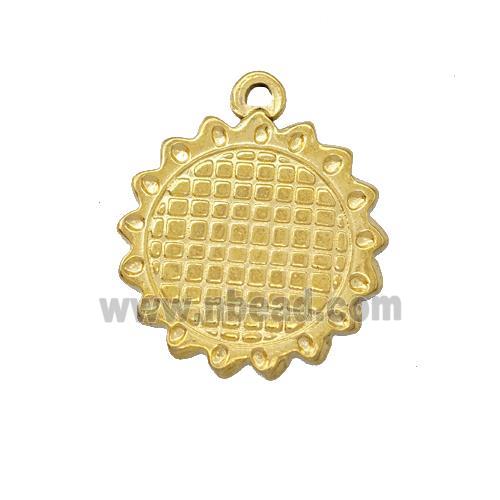 Stainless Steel Sun Charms Pendant Gold Plated