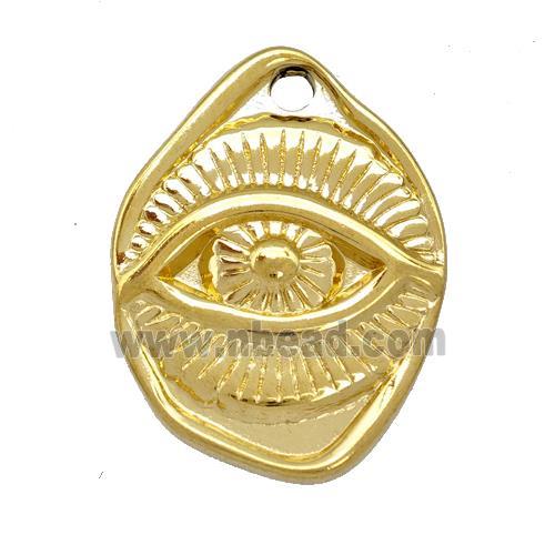Stainless Steel Eye Charms Pendant Gold Plated