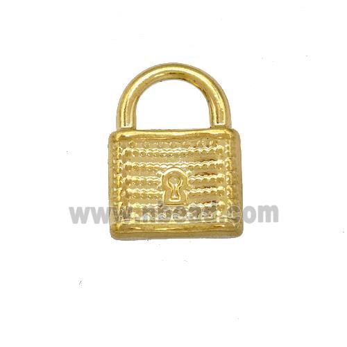 Stainless Steel Lock Pendant Gold Plated