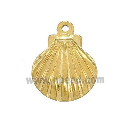 Stainless Steel Sea Shell Charms Pendant Gold Plated