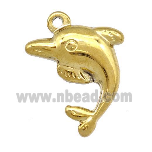 Stainless Steel Dolphin Charms Pendant Gold Plated