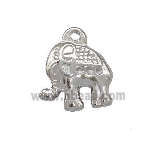 Raw Stainless Steel Elephant Pendant