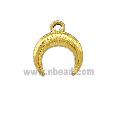 Stainless Steel Crescent Pendant Gold Plated