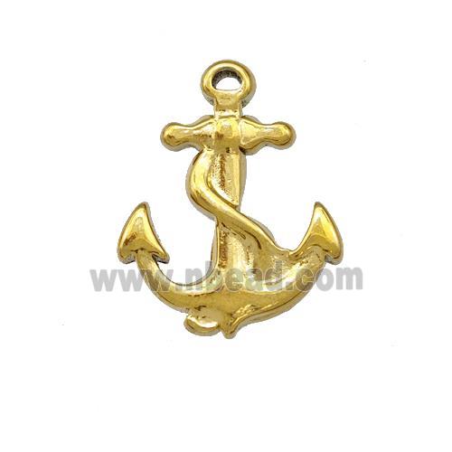 Stainless Steel Anchor Charms Pendant Gold Plated