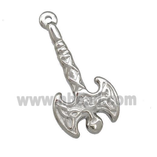 Raw Stainless Steel Battle Axe Charms Pendant