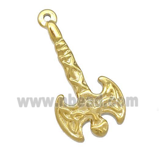 Stainless Steel Battle Axe Charms Pendant Gold Plated