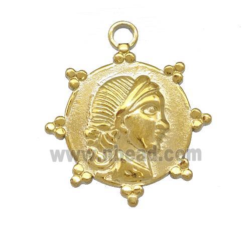 Stainless Steel Beauty Charms Pendant Gold Plated