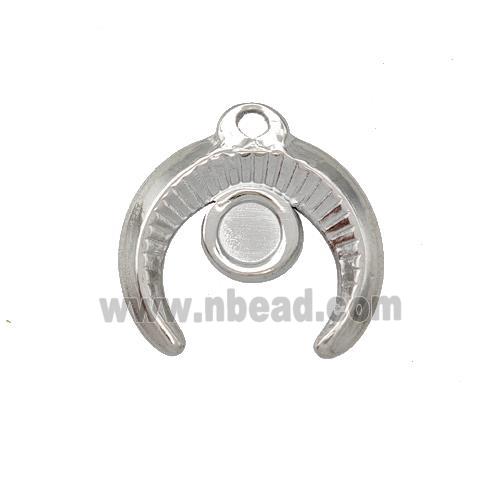 Raw Stainless Steel Horn Pendant With Pad